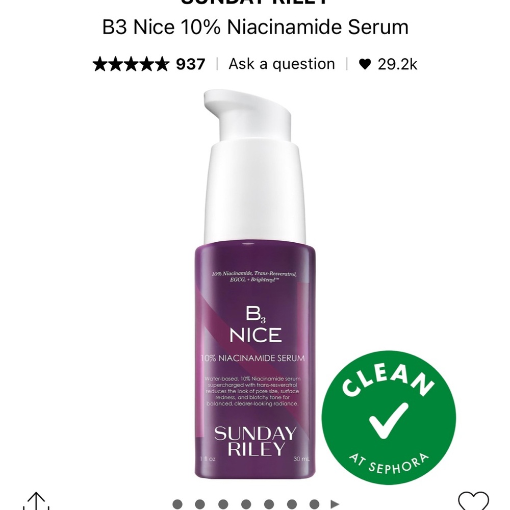 Sunday Riley B3 Nice Serum- NIB- full size